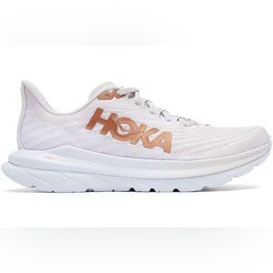Hoka White and Gold Women’s Running Shoes